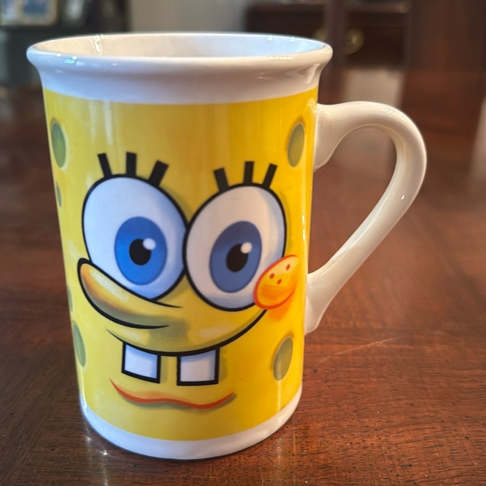 Spongebob Squarepants Coffee Cup 2013 Viacom Silly Faces Yellow Coffee Mug